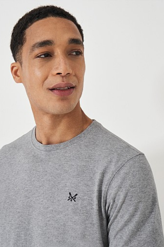 An image of the Crew Clothing Classic T-Shirt in Heritage Grey Marl.