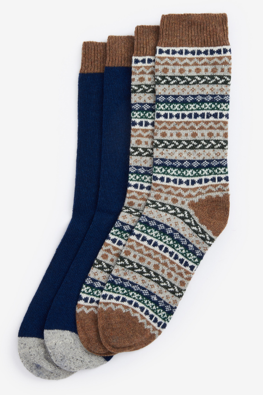 An image of the Barbour Fairisle Socks in Green Loch.