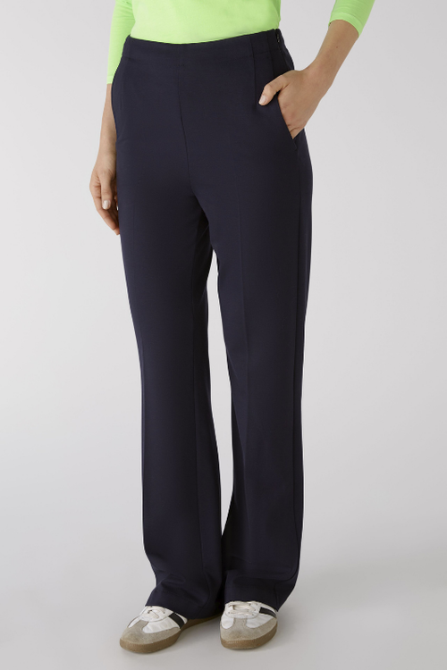 An image of the Oui Stretch Trousers in Dark Blue.