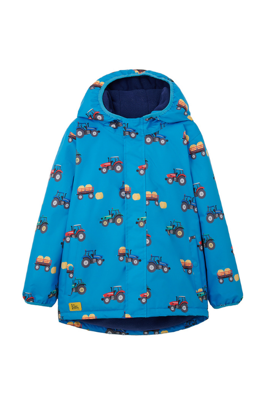 An image of the Lighthouse Finlay Boys Coat in Farm Print.