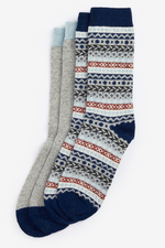 An image of the Barbour Fairisle Socks in Blue Granite.