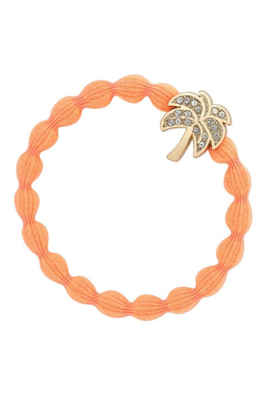 An image of the By Eloise Palm Tree Elastic Hairband in Neon Orange.