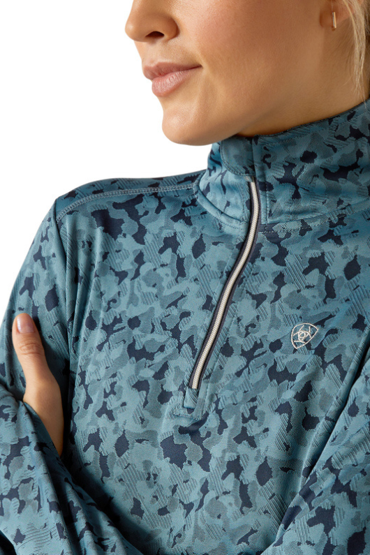 An image of the Ariat Prophecy 1/4 Zip Baselayer in Navy Eclipse / Bluestone.