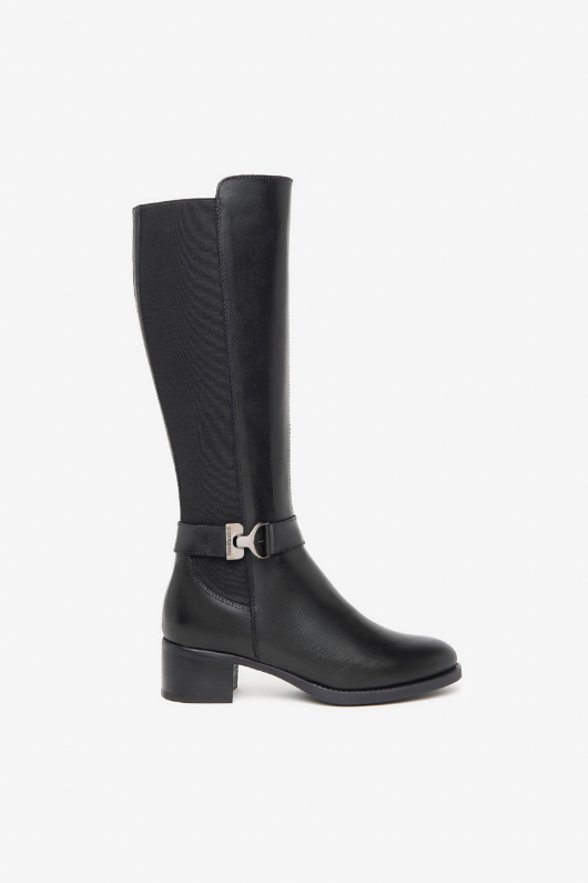 An image of the Nero Giardini Heeled Knee High Boots in Nero.