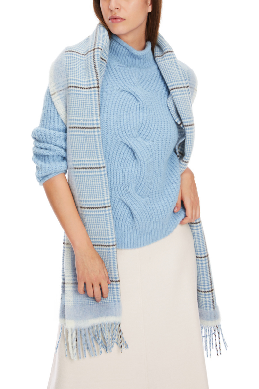 An image of the Marc Cain Cable Knit Sweater in Squill.