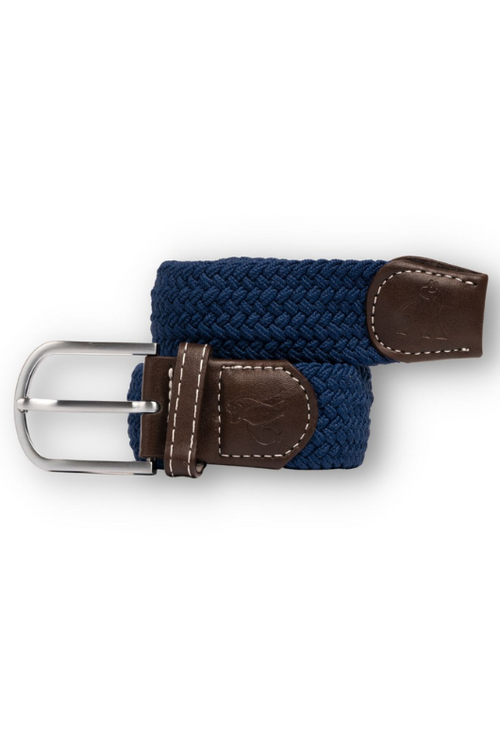 An image of the Swole Panda Woven Belt in Dark Blue.