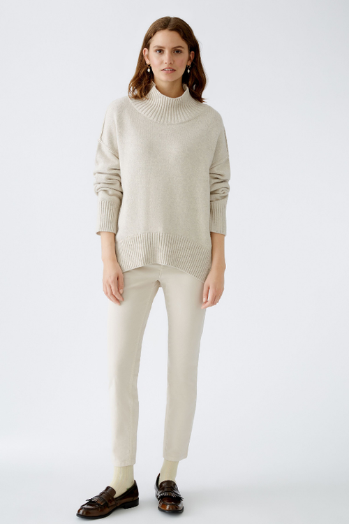 An image of the Oui Wool Blend Jumper in Light Beige Melange.