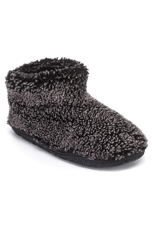 An image of the Bedroom Athletics Leonardo Shorter Length Snow Tipped Sherpa Slipper Boots in Washed Peacoat Navy.