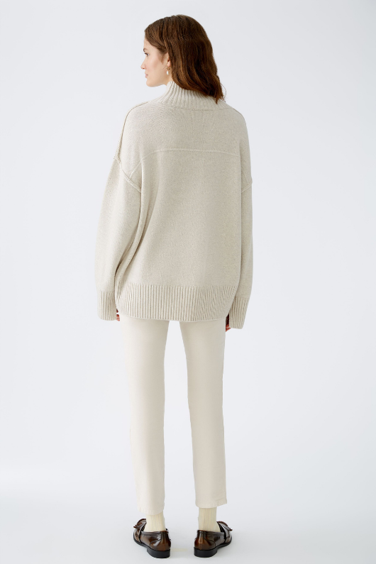 An image of the Oui Wool Blend Jumper in Light Beige Melange.