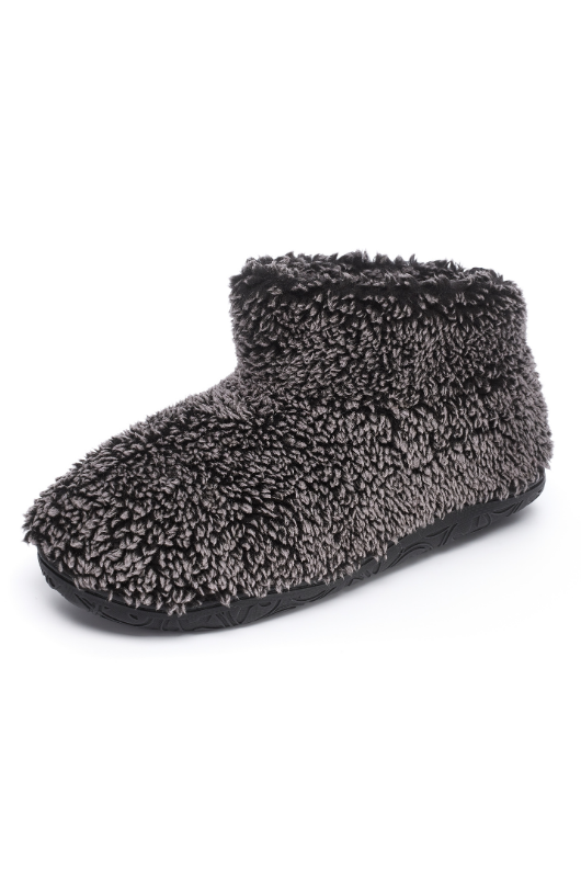 An image of the Bedroom Athletics Leonardo Shorter Length Snow Tipped Sherpa Slipper Boots in Washed Peacoat Navy.