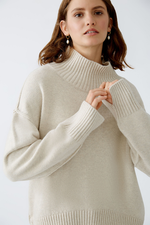 An image of the Oui Wool Blend Jumper in Light Beige Melange.