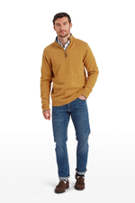 An image of the Schoffel Blair 1/4 Zip Jumper in Mustard.