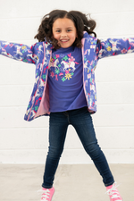 An image of the Lighthouse Freya Girls Coat in Horse Print.