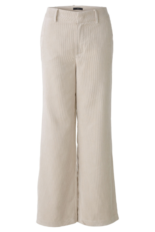 An image of the Oui Cord Trousers in Light Beige Melange.