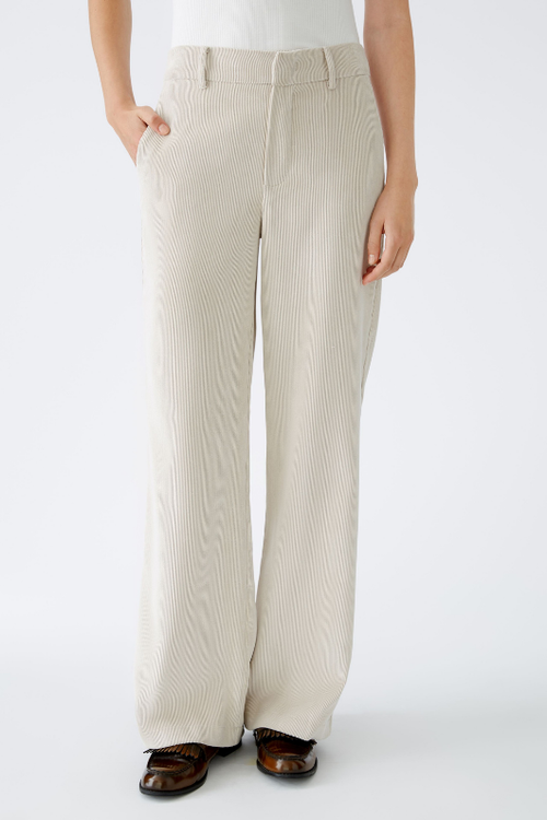 An image of the Oui Cord Trousers in Light Beige Melange.