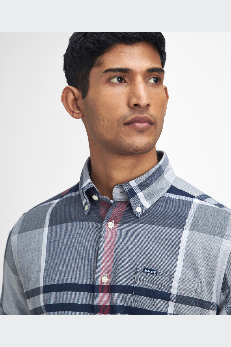 An image of the Barbour Dunoon Tailored Shirt in Blue Granite.