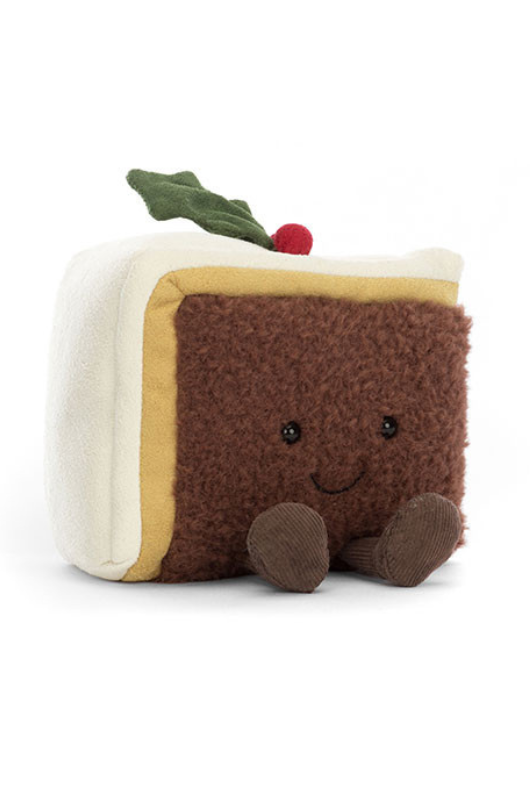 An image of the Jellycat Amuseables Slice of Christmas Cake.