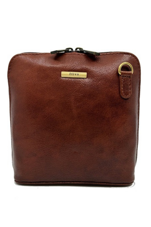 An image of the Nova Leathers Crossbody Bag in Cognac.