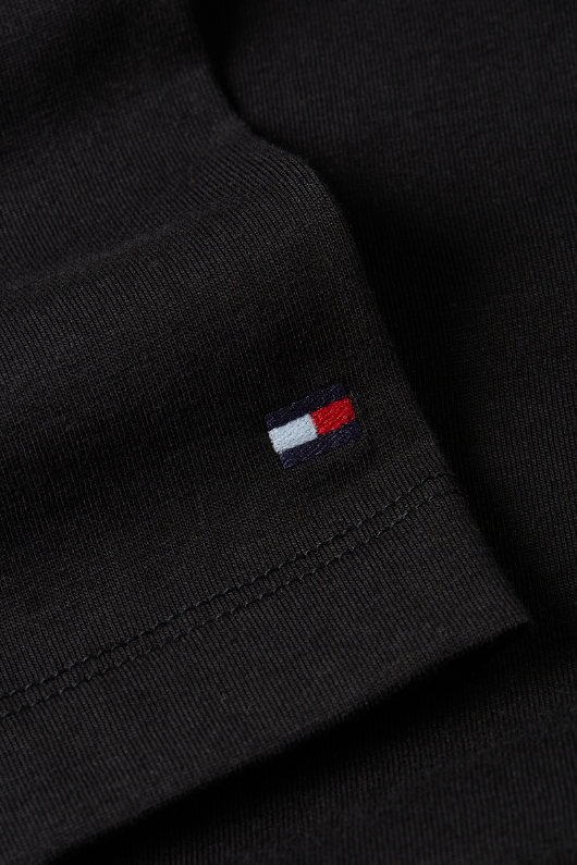 An image of the Tommy Hilfiger Hilfiger Stripe T-Shirt in Black.