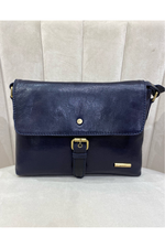 An image of the Nova Leathers Crossbody Satchel in Navy.