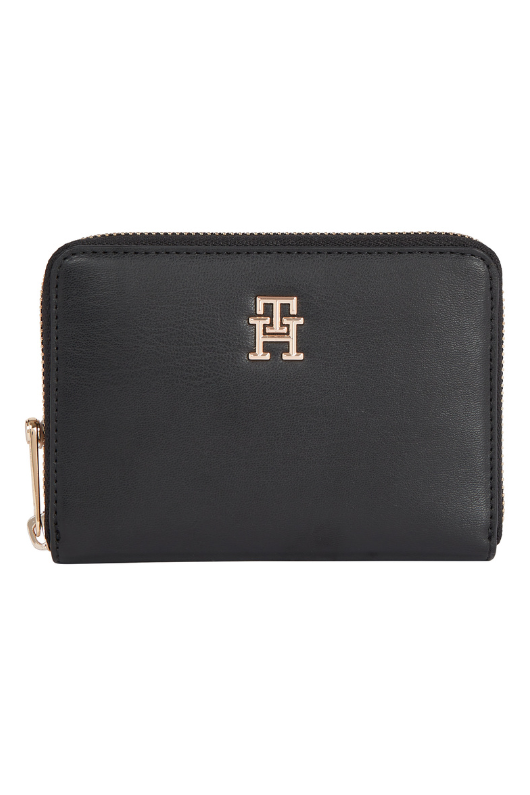 An image of the Tommy Hilfiger Chic TH Monogram Medium Wallet in Black.