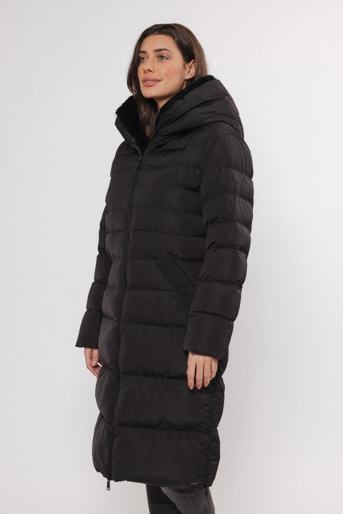 An image of the Rino & Pelle Keila Faux Fur Coat in Black.