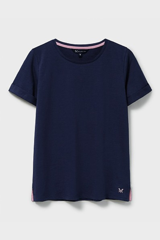 An image of the Crew Clothing Perfect Crew Slub T-Shirt in Navy.