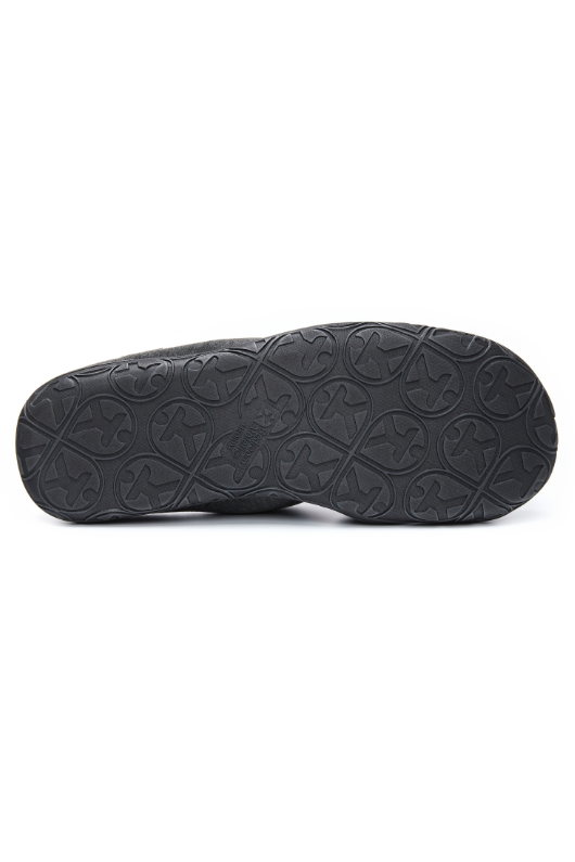 An image of the Bedroom Athletics Matt Jersey Puffa Mule Slippers in Charcoal Marl.