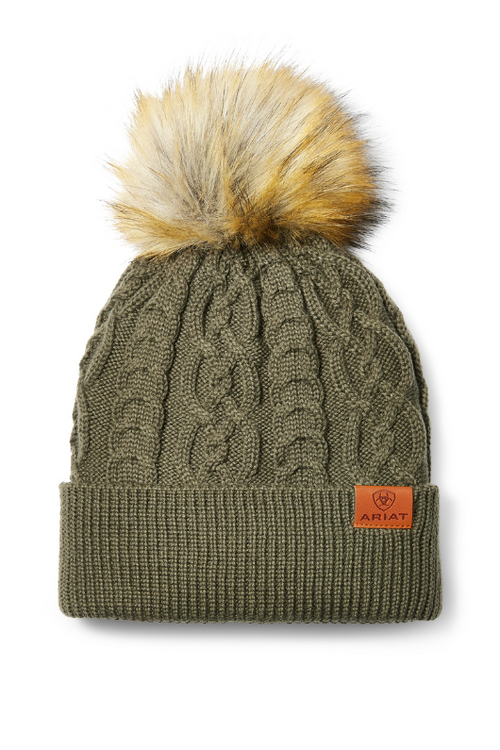 An image of the Ariat Norfolk Beanie in Earth Heather.