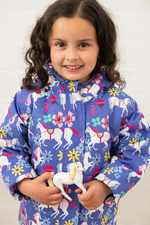 An image of the Lighthouse Freya Girls Coat in Horse Print.