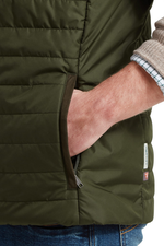 An image of the Schoffel Brora Gilet in Forest.