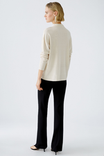 An image of the Oui High Neck Jumper in Off White.