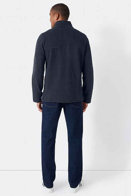 An image of the Crew Clothing Padstow Pique Sweatshirt in Navy.