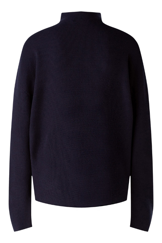 An image of the Oui High Neck Jumper in Dark Blue.