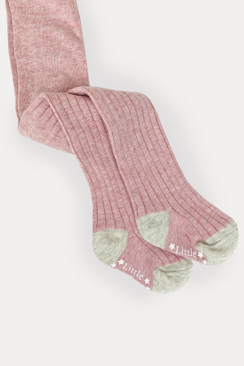 An image of The Little Sock Co Non-Slip Tights in Dusty Pink.