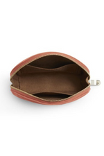 Fairfax & Favor The Chiltern Coin Purse. A fine grain leather/suede coin purse in the colour melon, featuring a shield logo stud and full zip closure.