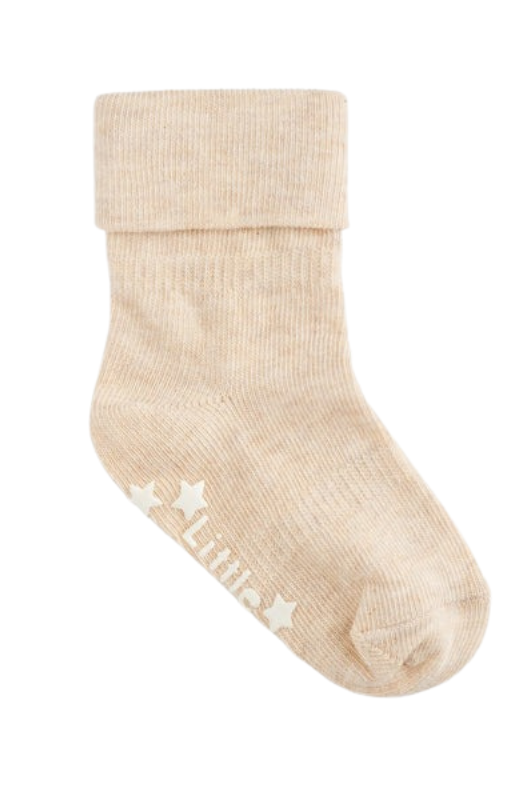 An image of The Little Sock Co Oatmeal Non-Slip Stay On Socks.