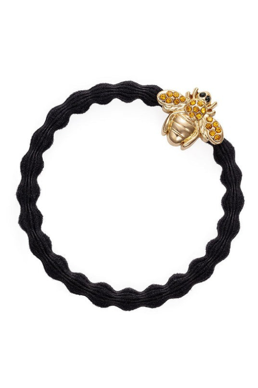 An image of the By Eloise Bling Bee Elastic Hairband in Black.