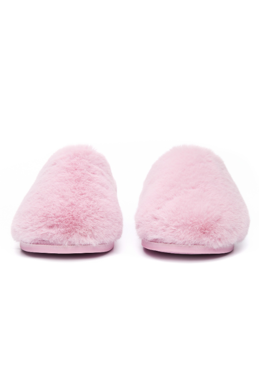 An image of the Bedroom Athletics Ariana Luxury Faux Fur Mule Slippers in Pink.