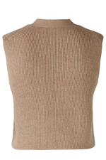 An image of the Oui Knitted Vest in Beige Melange.