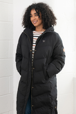 An image of the Lighthouse Savannah Ladies Long Coat in Black.