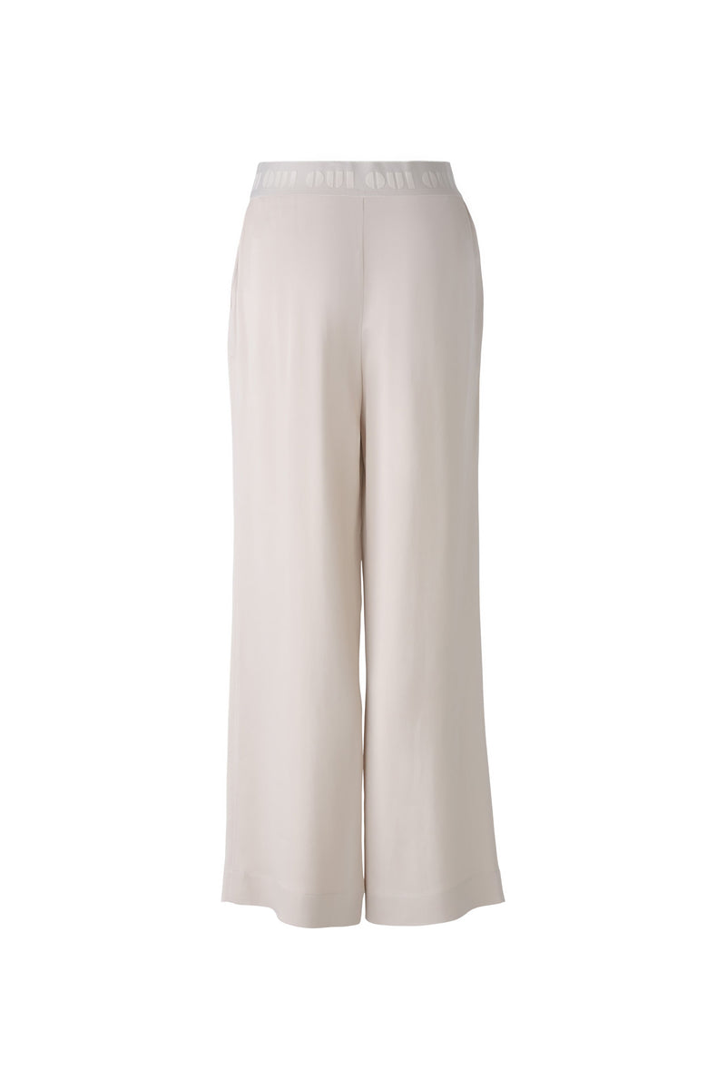 An image of the Oui Wide Leg Trousers in Light Stone.