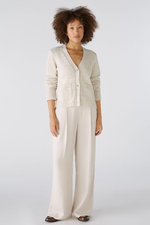 An image of the Oui Cardigan in Light Beige Melange.