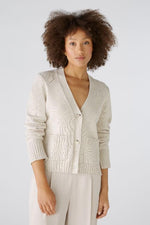 An image of the Oui Cardigan in Light Beige Melange.