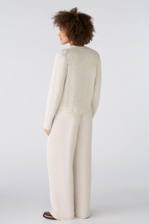 An image of the Oui Cardigan in Light Beige Melange.