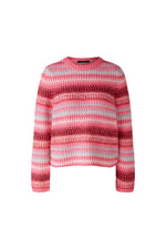 An image of the Oui Striped Jumper in Pink Rose.