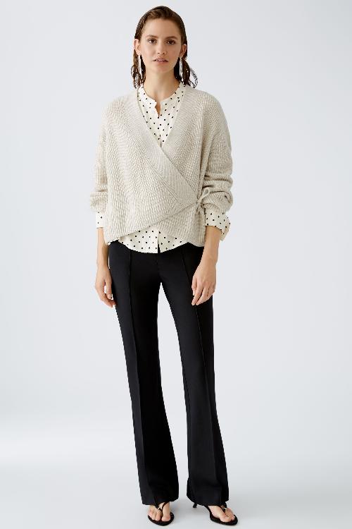 An image of the Oui Wrap Cardigan in Off White.