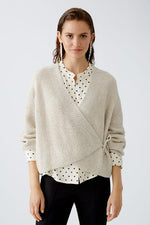 An image of the Oui Wrap Cardigan in Off White.