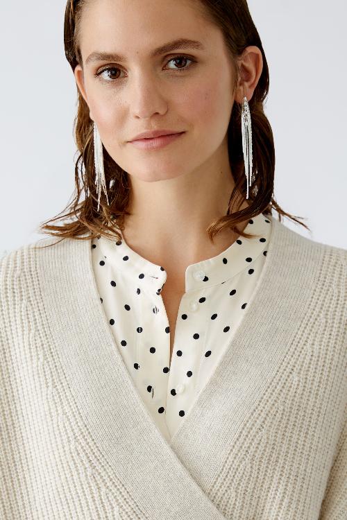 An image of the Oui Wrap Cardigan in Off White.