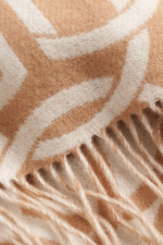 An image of the Gant Patterned Wool Scarf in Caramel Beige.